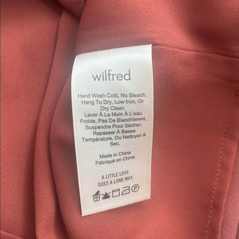Wilfred | Aritzia Marvelle Ruffled Long Sleeve Dress in Burgundy Size Small - Picture 10 of 14